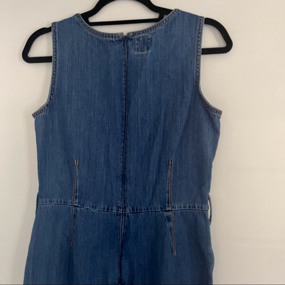 Vintage Gap Denim Jumpsuit Straight Neck Sleeveless 90s 70s Overalls Size 6 - Picture 8 of 8